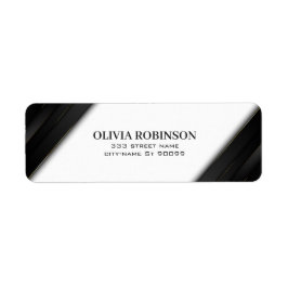Black Rand Guld Thin Linjer Returadress Etikett