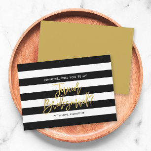 Black Rand kommer du bli min Junior Bridesmaid Inbjudningar