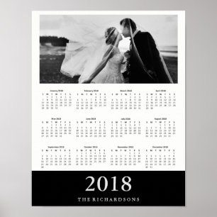 Black Rand   Modern minimal fotokalender för 2018 Poster