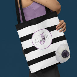 Black Rand och Anemone Monogrammed Personlig Tygkasse