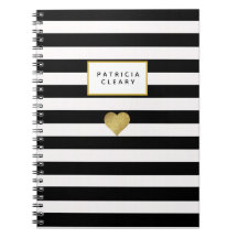 Black Rand och Metallic Guld Heart - bärbar dator