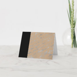 Black Rand och Silvery ord mörk tan notecard Kort