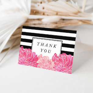 Black Rand & Rosa Peony Tack Kort