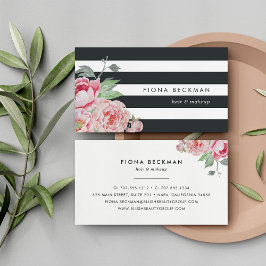Black Rand & Rosa Peony Visitkort