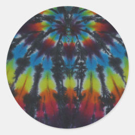 Black Rand Tie Dye Mönster Runt Klistermärke