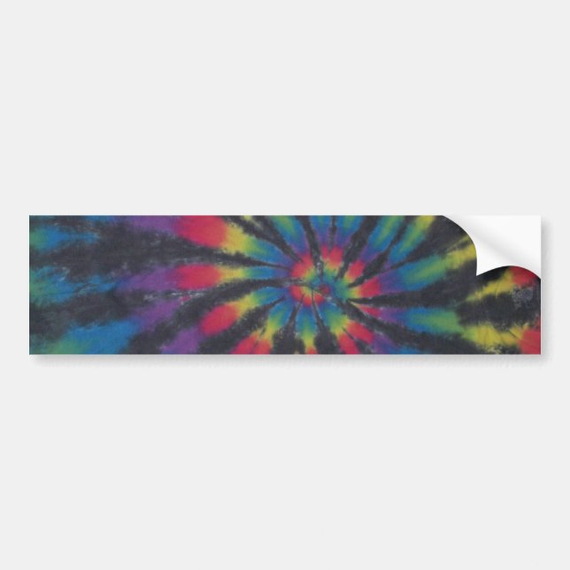 Black Rand Tie Dye Swirl Sticker Bildekal (Framsidan)