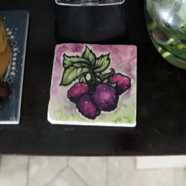 Black Raspbär söt Lila Raspberry Stenunderlägg