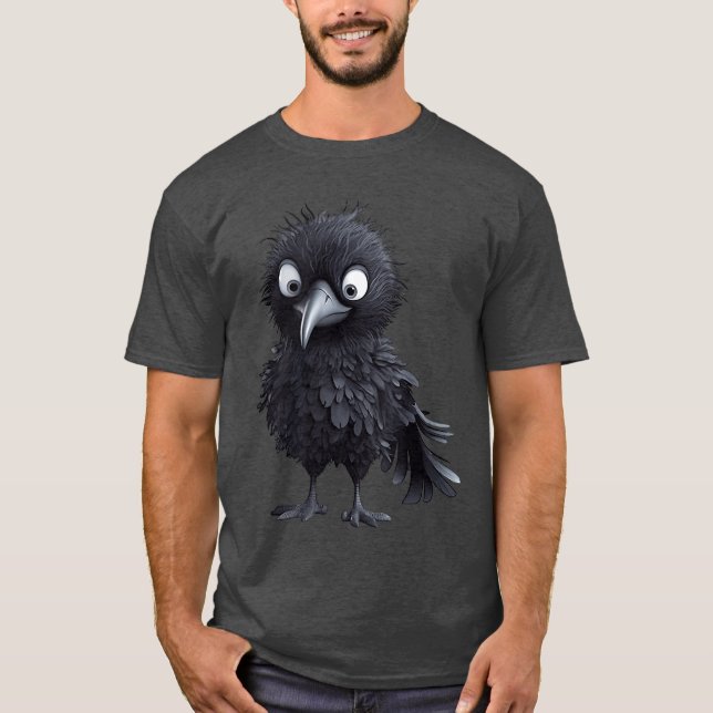 Black Raven Bird Graphic for Gothic Kids Women Man T Shirt (Framsida)