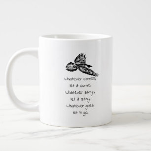 Black Raven Bird Soaring inspirational Quote Mugg Jumbo Mugg