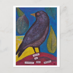 Black Raven Collage Card-vykort Vykort