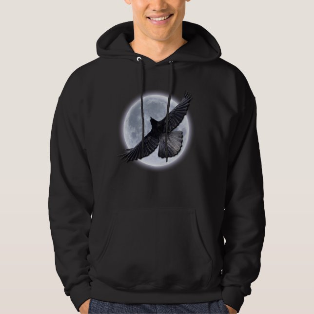 BLACK RAVEN EMBRACDE MÅNE Hoodie (Framsida)