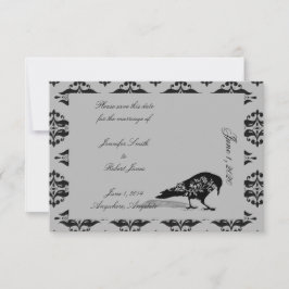 Black Raven Gothic Ram Bröllop spara datum Datumet