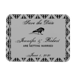 Black Raven Gothic Ram Spara datum Magnet
