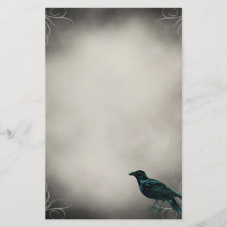 Black Raven Gothic Stationery Brevpapper