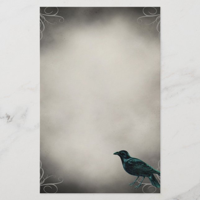 Black Raven Gothic Stationery Brevpapper (Framsida)