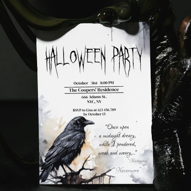 Black Raven Halloween fest Inbjudningar (Skapare uppladdad)