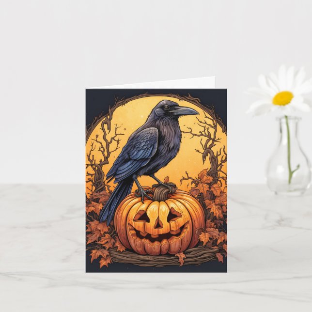 Black Raven Happy halloween Kort (Liten växt)