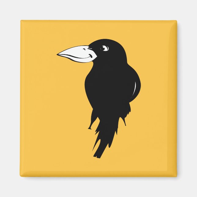 Black Raven Illustration Magnet (Framsidan)