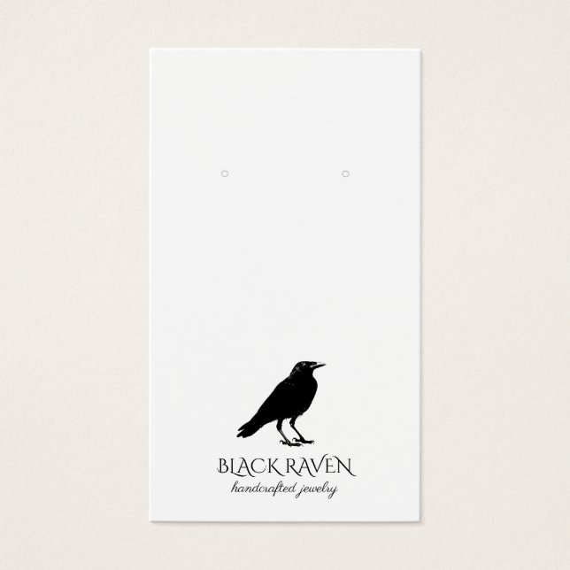 Black Raven Logotyp Earring Jewelry Visning Card Visitkort (Framsidan)