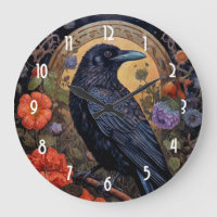 Black Raven med Flowers Gothic Design