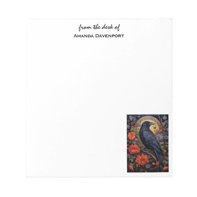 Black Raven Mörk Gothic Anteckningsblock (Framsida)