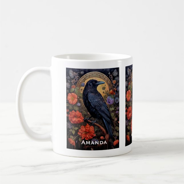 Black Raven Mörk Gothic Kaffemugg (Vänster)