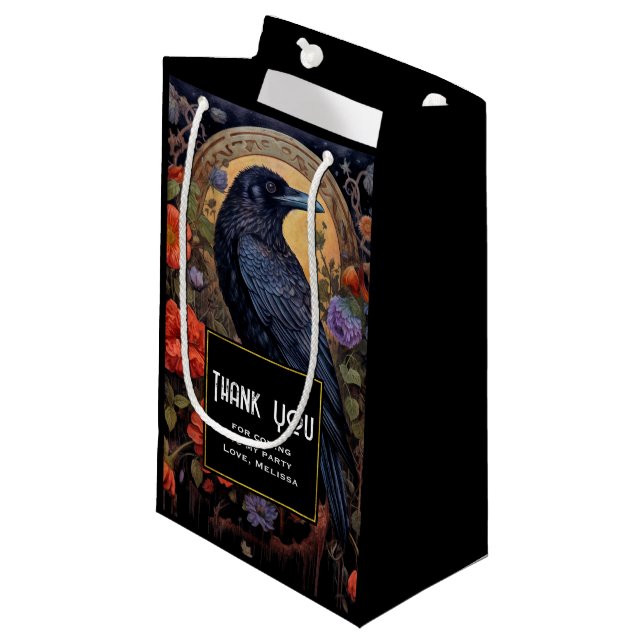 Black Raven Mörk Gothic Party Tack (Framsidan Vinklad)