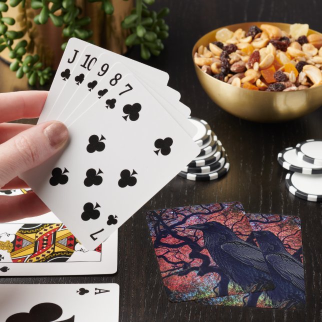 Black Raven och Gnarly Japansk Maple Träd Casinokort (På plats)