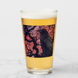 Black Raven och Gnarly Japansk Maple Träd Glaskopp