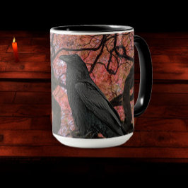 Black Raven och Gnarly Japansk Maple Träd Mugg