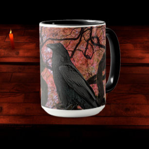 Black Raven och Gnarly Japansk Maple Träd Mugg