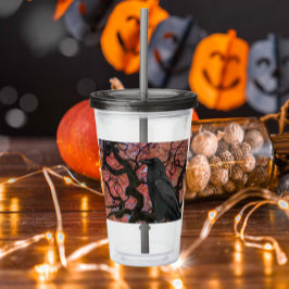 Black Raven och Gnarly Japansk Maple Träd Take Away Mugg