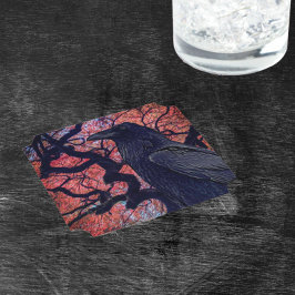 Black Raven och Gnarly Japansk Maple Träd Underlägg Papper