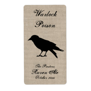 Black Raven på Burlap Beer-etikett Fraktsedel