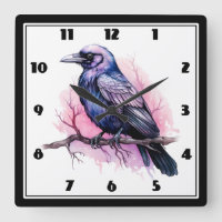 Black Raven på en Gren Illustration