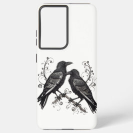 Black Raven Pair Filigree Design