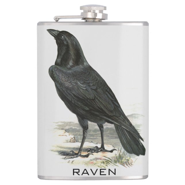 Black Raven Personalize Namn-kolv Fickplunta (Framsidan)
