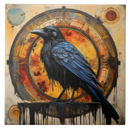 Black Raven, Vibrant Graffiti Art Kakelplatta