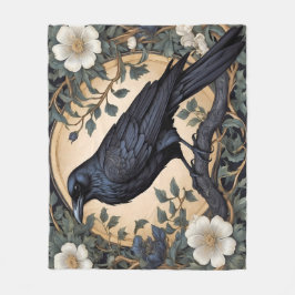 Black Raven William Morris Inspired Fleecefilt
