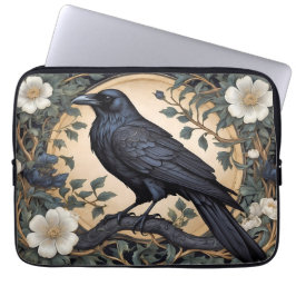 Black Raven William Morris Inspired Laptop Fodral