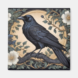 Black Raven William Morris Inspired Magnet