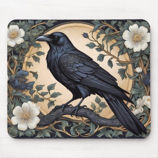 Black Raven William Morris Inspired Musmatta (Framsidan)