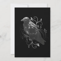 Black Raven with Filigree Löv Odin Vikings Mörk