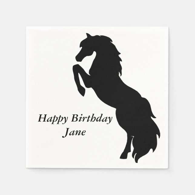 Black Rearing Horse Pappersservett (Framsidan)