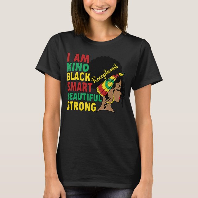 Black Receptionist African American Reception T Shirt (Framsida)