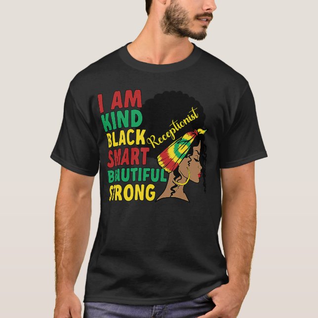 Black Receptionist African American Reception T Shirt (Framsida)