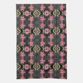 Black Red and Lila Designer HandTowel Kökshandduk