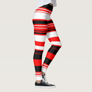 Black Red and White Rand Leggings