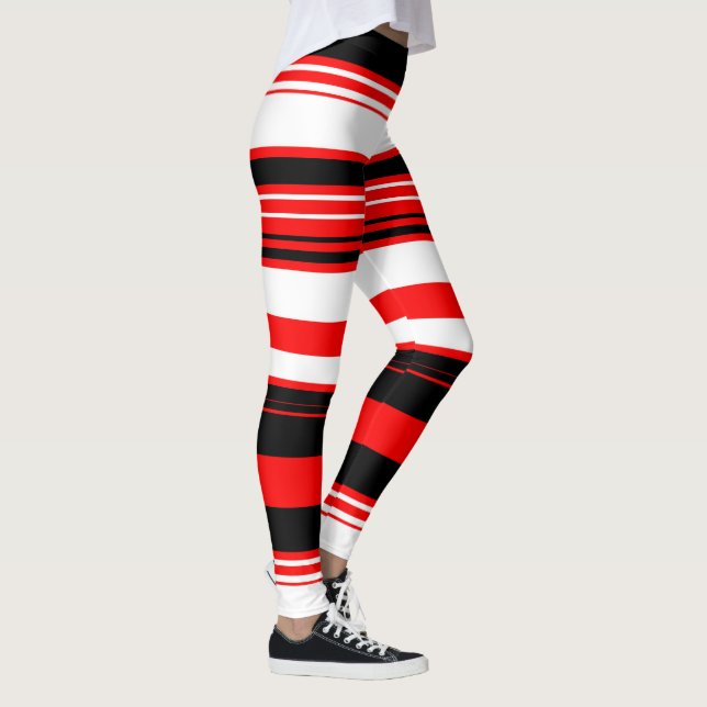 Black Red and White Rand Leggings (Höger)