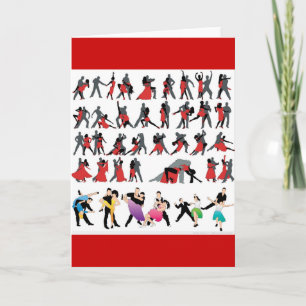 BLACK RED BALLROOM COLORFUL DANCERS DANCE DIGITAL KORT